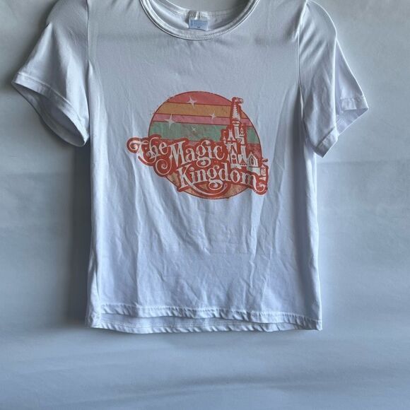 Women's Disney The Magic Kingdom Castle Sunrise White T-shirt - Picture 2 of 5